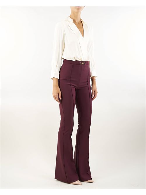 Viscose jumpsuit with crossed shirt and flared trousers with clamp Elisabetta Franchi ELISABETTA FRANCHI | Suit | TU00546E2CM8